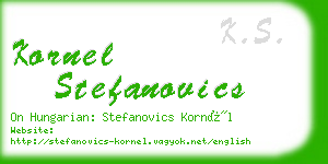 kornel stefanovics business card